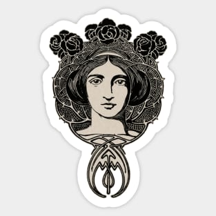 Art Nouveau face Sticker